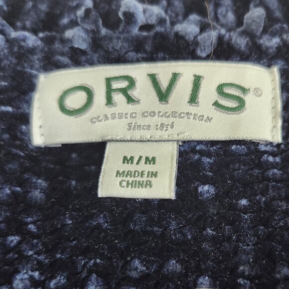 Orvis Chenille Pullover Sweatshirt Ladies Sz Medium Navy Blue Cozy Warm Comfy - Picture 4 of 8